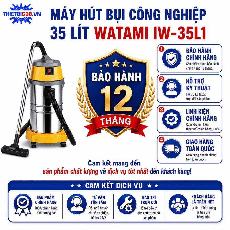 Máy Hút Bụi Công Nghiệp 35L 1 Motor WATAMI IW-35L1
