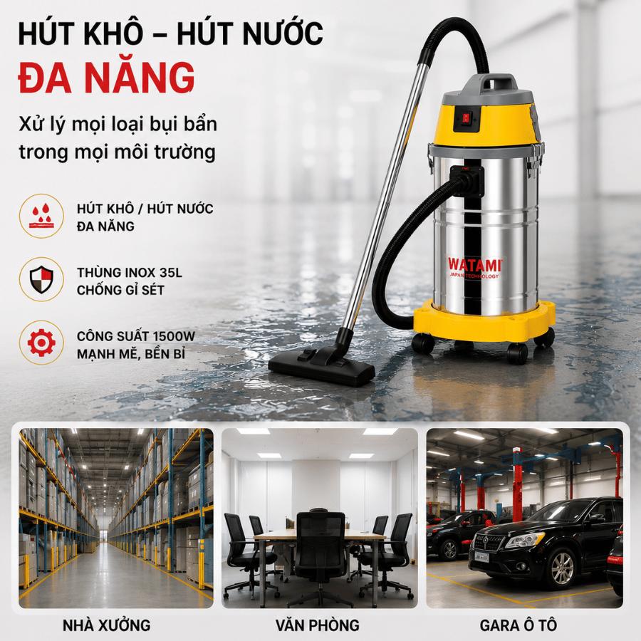 Máy Hút Bụi Công Nghiệp WATAMI 35 Lít IW-35L1
