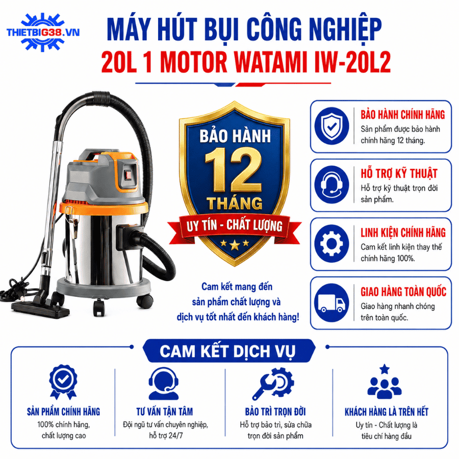 Máy Hút Bụi Công Nghiệp 20L 1 Motor WATAMI IW-20L2