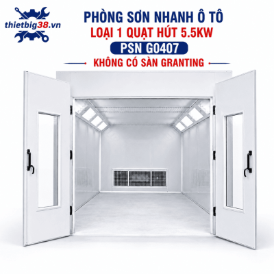 Phòng sơn nhanh ô tô 1 quạt hút 5.5KW không sàn Grating PSN G0407