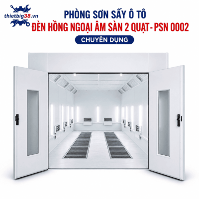 Phòng sơn sấy ô tô đèn hồng ngoại âm sàn 2 quạt PSN 0002