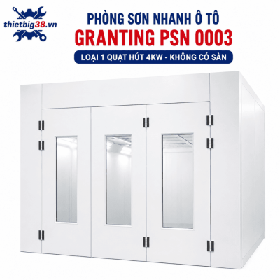 Phòng sơn nhanh ô tô 1 quạt hút 4KW không sàn grating PSN 0003