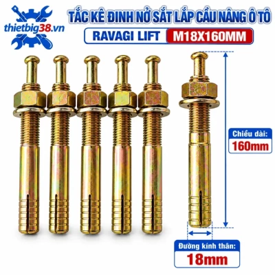 Tắc kê đinh nở sắt lắp cầu nâng ô tô M18X160mm Ravagi lift M18X160mm