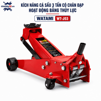 Kích nâng cá sấu 3 tấn WATAMI WT-J03 có chân đạp thủy lực