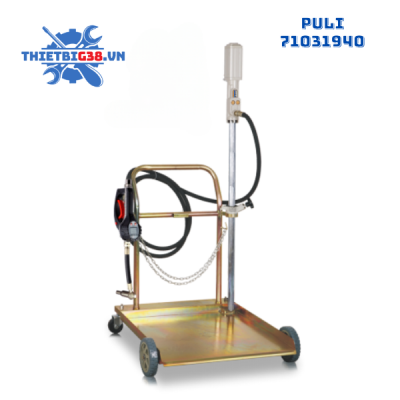 Trụ bơm nhớt di động có xe đẩy thùng phuy + đồng hồ đo lưu lượng + 4m dây dẫn PULI 71031940